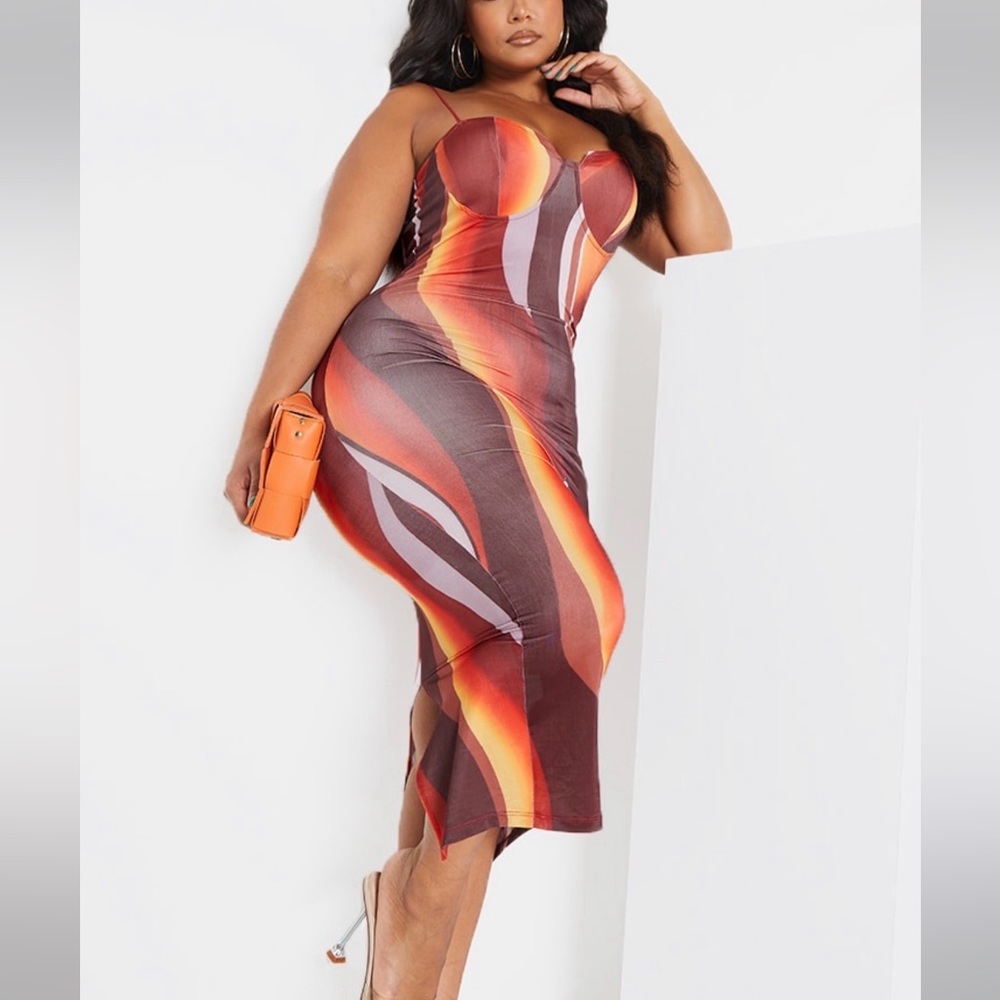 Plus size abstract dress